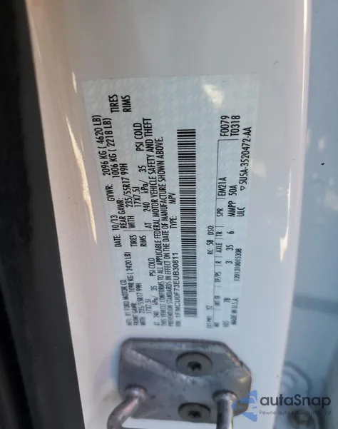 2014 Ford Escape S z USA, uszkodzony, nr VIN 1FMCU0F73EUB30811